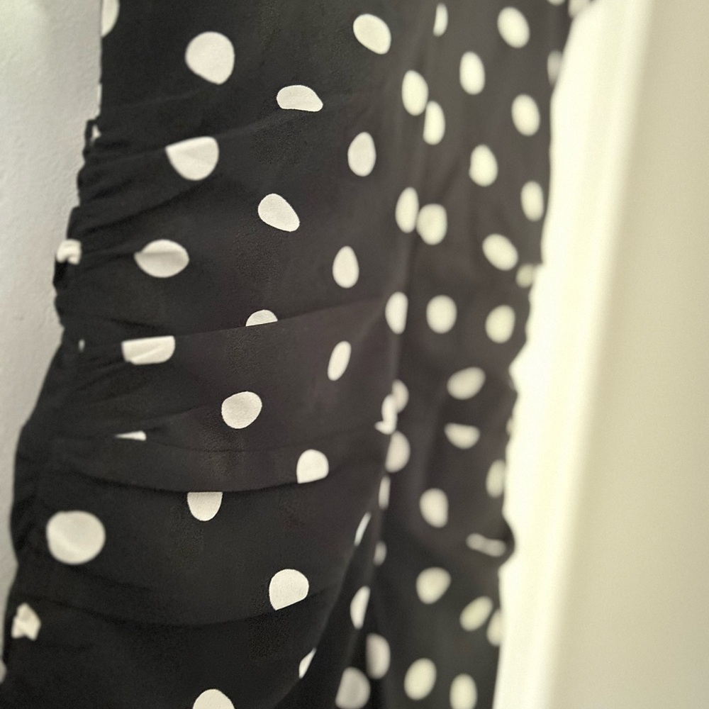 Abercrombie & Fitch Black Polka Dot Midi Dress - Picture 4 of 7